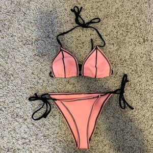 Forever 21 Coral Neoprene String Bikini